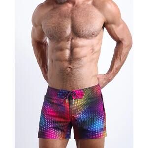 BANG! Men's Multicolor Confessions On A Sand Floor - Flex Shorts Size Large